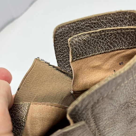 Joie Jodi Gold Metallic Leather Boots Booties Flaw Size Euro 40 - US 10 - Picture 6 of 8